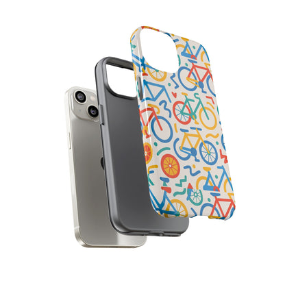 Vibrant 3D Bicycle Print Protective Phone Case – Colourful Unisex Accessory for Style and Fun – Compatible with iPhone 13, 14, 15 & 16 – All Models Including Pro, Pro Max & Plus