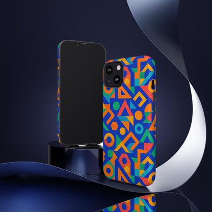 Multicolour Geometric 3D Wrap Protective Phone Case – Vibrant Accessory for Creative Individuals Compatible with iPhone 13, 14, 15 & 16 – all models including Pro, Pro Max & Plus