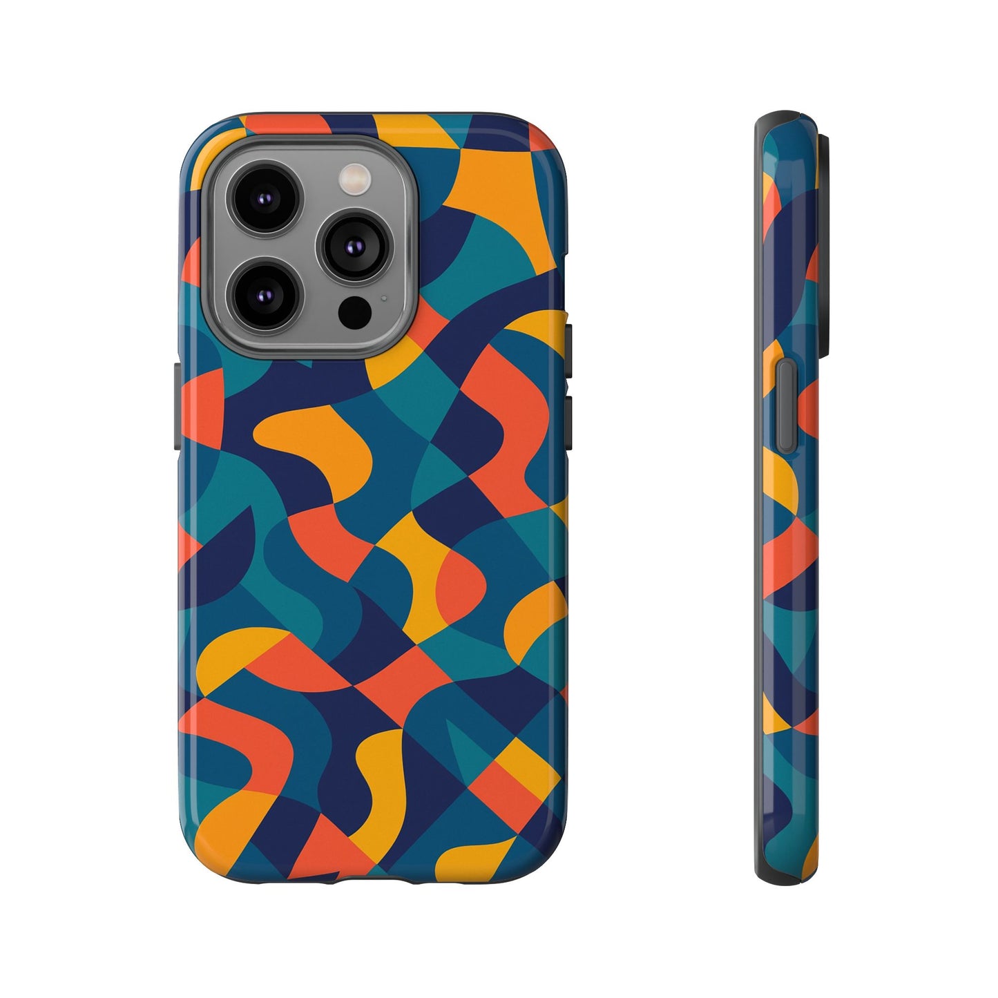 vibrant multicolour abstract phone case for stylish protection compatible with iphone 13, 14, 15 & 16 – all models including pro, pro max & plus