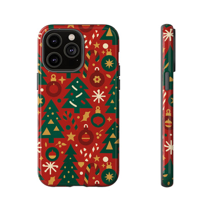 Festive Red Christmas Phone Case with 3D Wrap Design – Vibrant Protection for iPhone 13, 14, 15 & 16 – All Models Including Pro, Pro Max & Plus