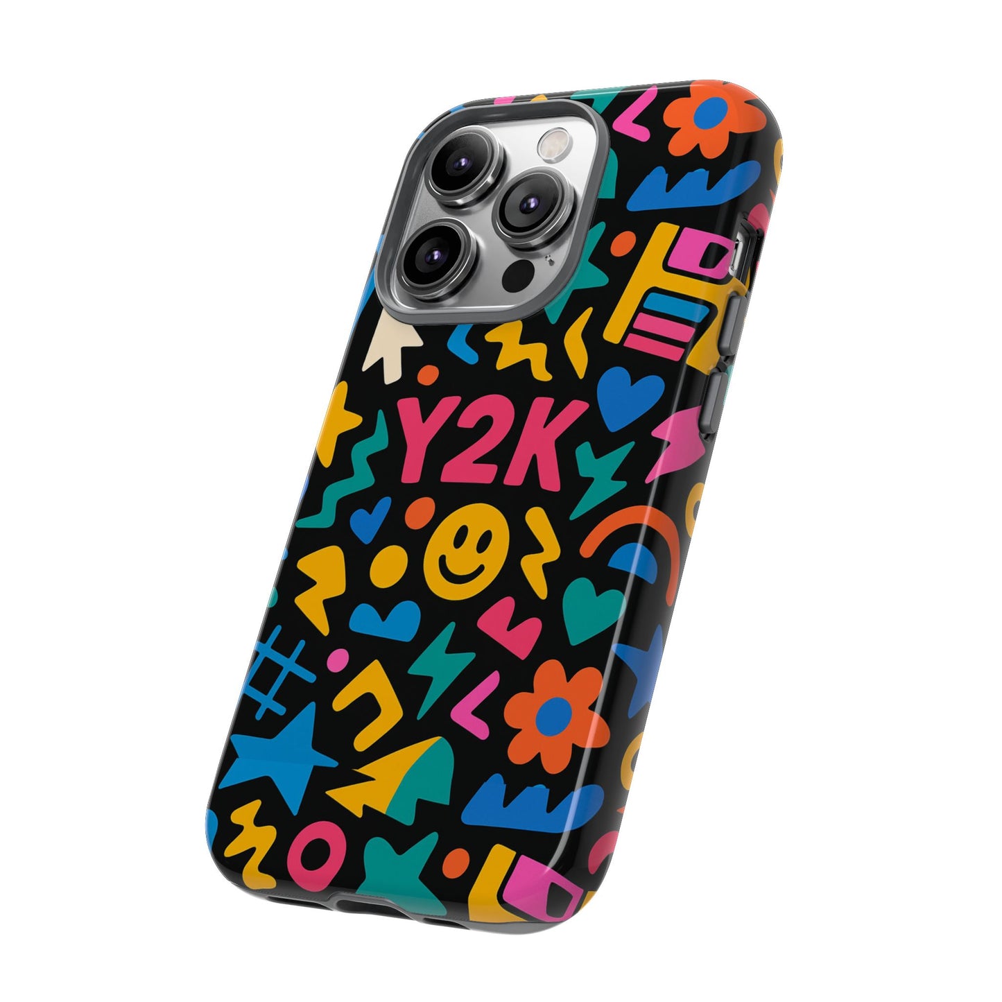 vibrant y2k design 3d wrap protective phone case for unique style and fashion accessory compatible with iphone 13, 14, 15 & 16 – all models including pro, pro max & plus