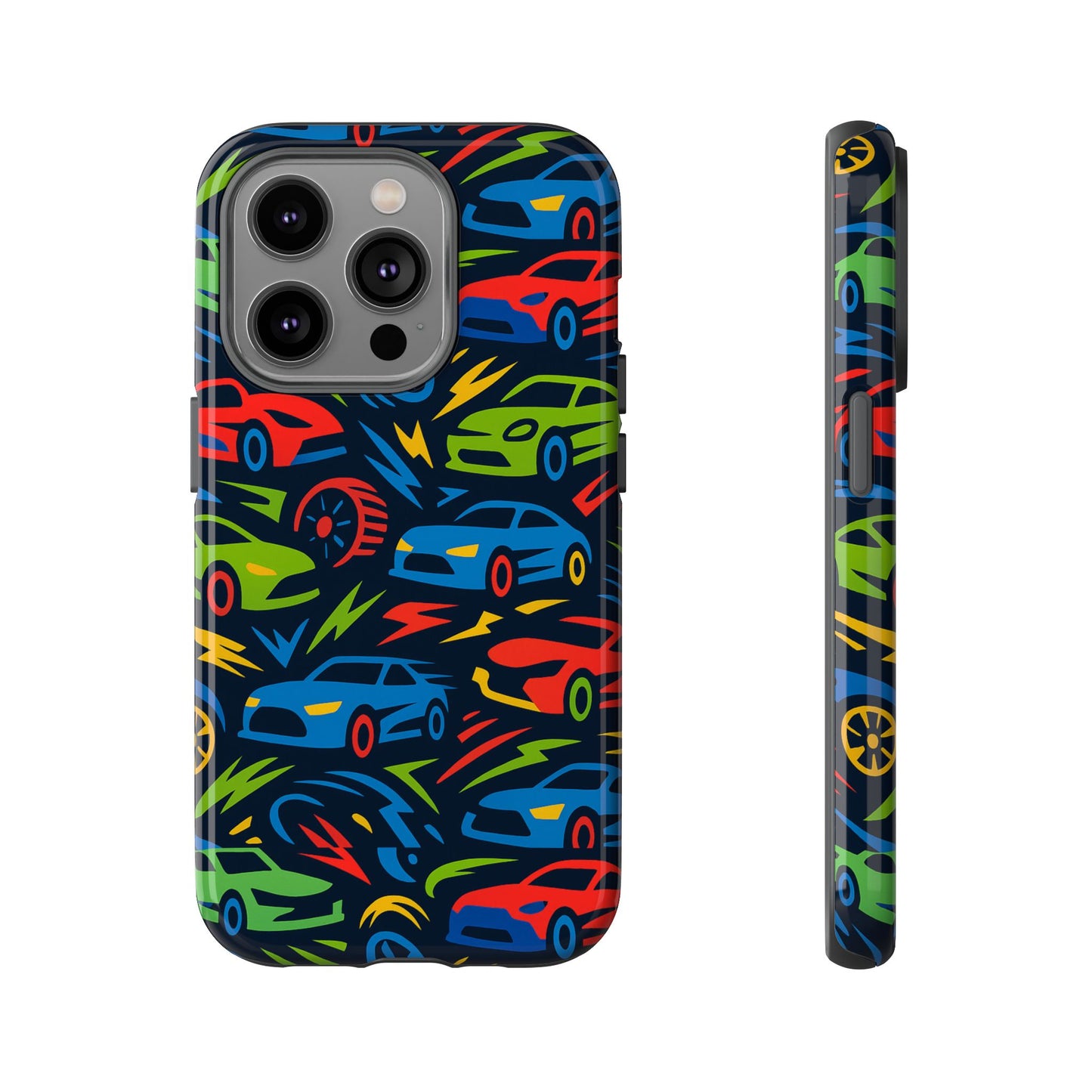vibrant 3d car design protective phone case – fun retro style for kids and adults – stylish protection – compatible with iphone 13, 14, 15 & 16 – all models including pro, pro max & plus