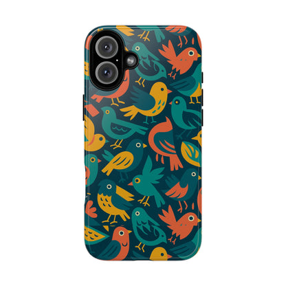 Multicolour Bird Pattern 3D Wrap Protective Phone Case – Vibrant Accessory for Self-Expression Compatible with iPhone 13, 14, 15 & 16 – all models including Pro, Pro Max & Plus