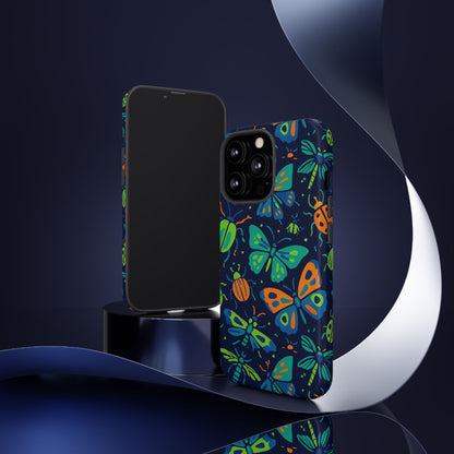 Vibrant Insect Pattern Protective Phone Case for Stylish Protection – Multicolour 3D Design Compatible with iPhone 13, 14, 15 & 16 – all models including Pro, Pro Max & Plus