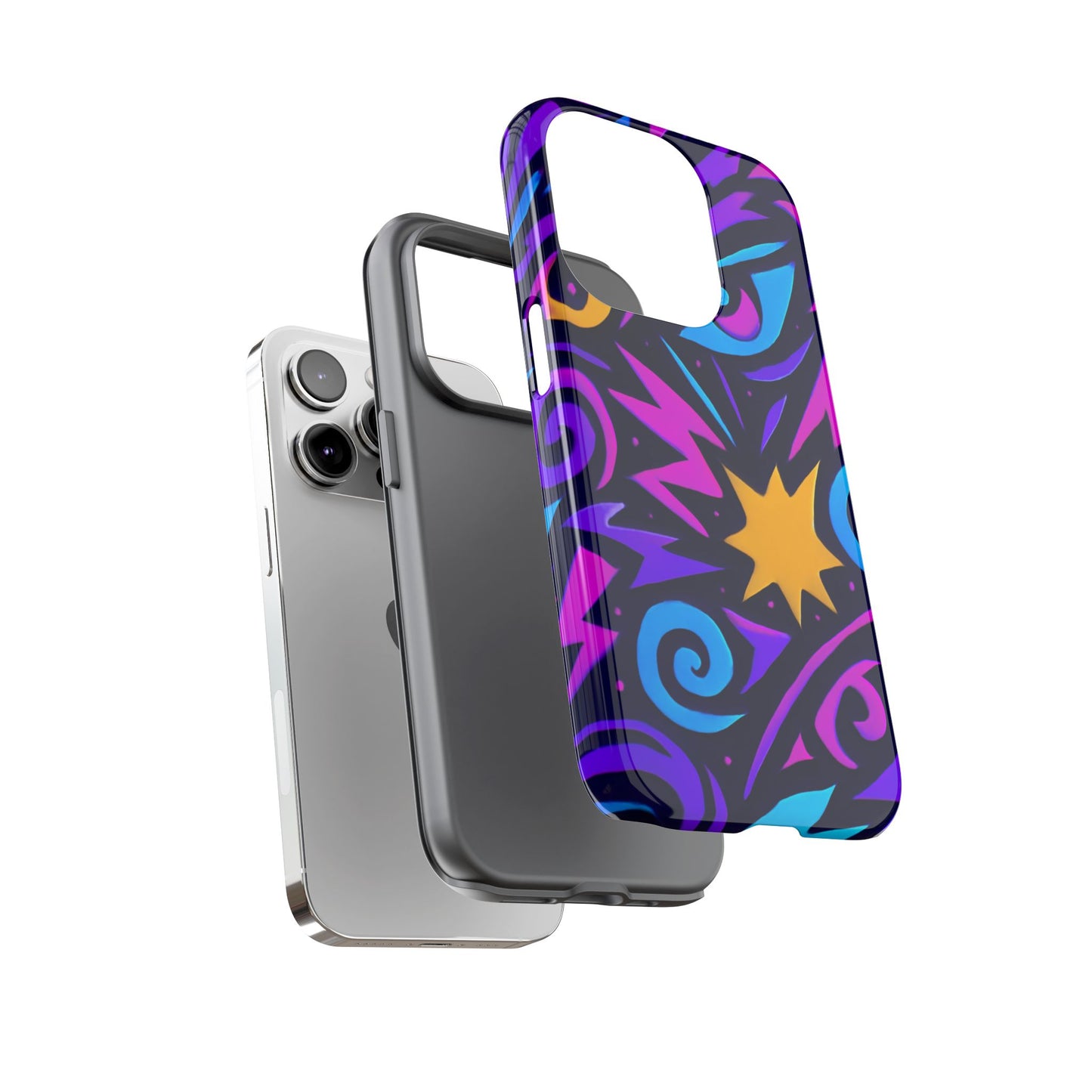 vibrant multicolour 3d wrap phone case for stylish protection and unique expression – compatible with iphone 13, 14, 15 & 16 – all models including pro, pro max & plus