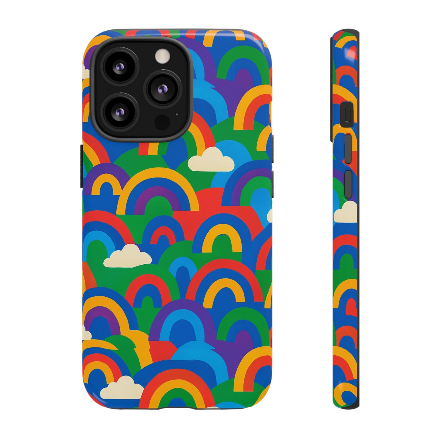 multicolour 3d rainbow phone case for trendy men and women unique playful design stylish protection compatible with iphone 13, 14, 15 & 16 – all models including pro, pro max & plus