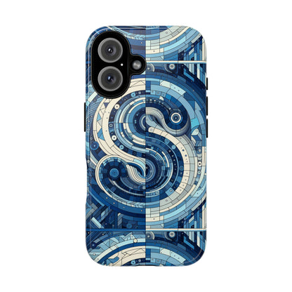 Blue Alphabet S Phone Case for Samsung and iPhone Shockproof Protective Cover with 3D Wrap Design and Vibrant Print