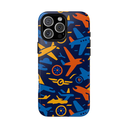 Vibrant 3D Airplane Pattern Protective Phone Case for Self-Expression and Stylish Protection Compatible with iPhone 13, 14, 15 & 16 – all models including Pro, Pro Max & Plus