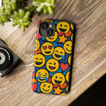 Multicolour Emoji Protective Phone Case with 3D Wrap Design Fun Accessory for Unisex Compatible with iPhone 13, 14, 15 & 16 – all models including Pro, Pro Max & Plus