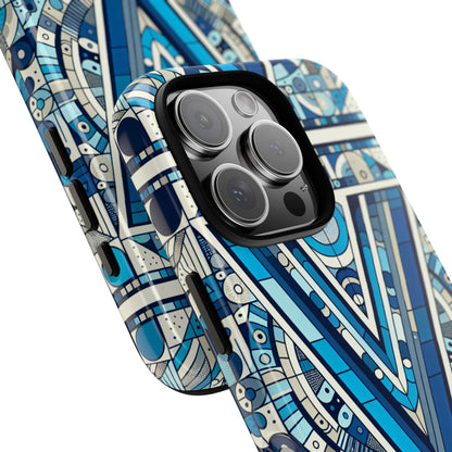 Blue Alphabet Letter V Phone Case for Men Women Kids Durable Shockproof Cartoon Anime Style Gift