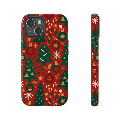 Festive Red Christmas Phone Case with 3D Wrap Design – Vibrant Protection for iPhone 13, 14, 15 & 16 – All Models Including Pro, Pro Max & Plus