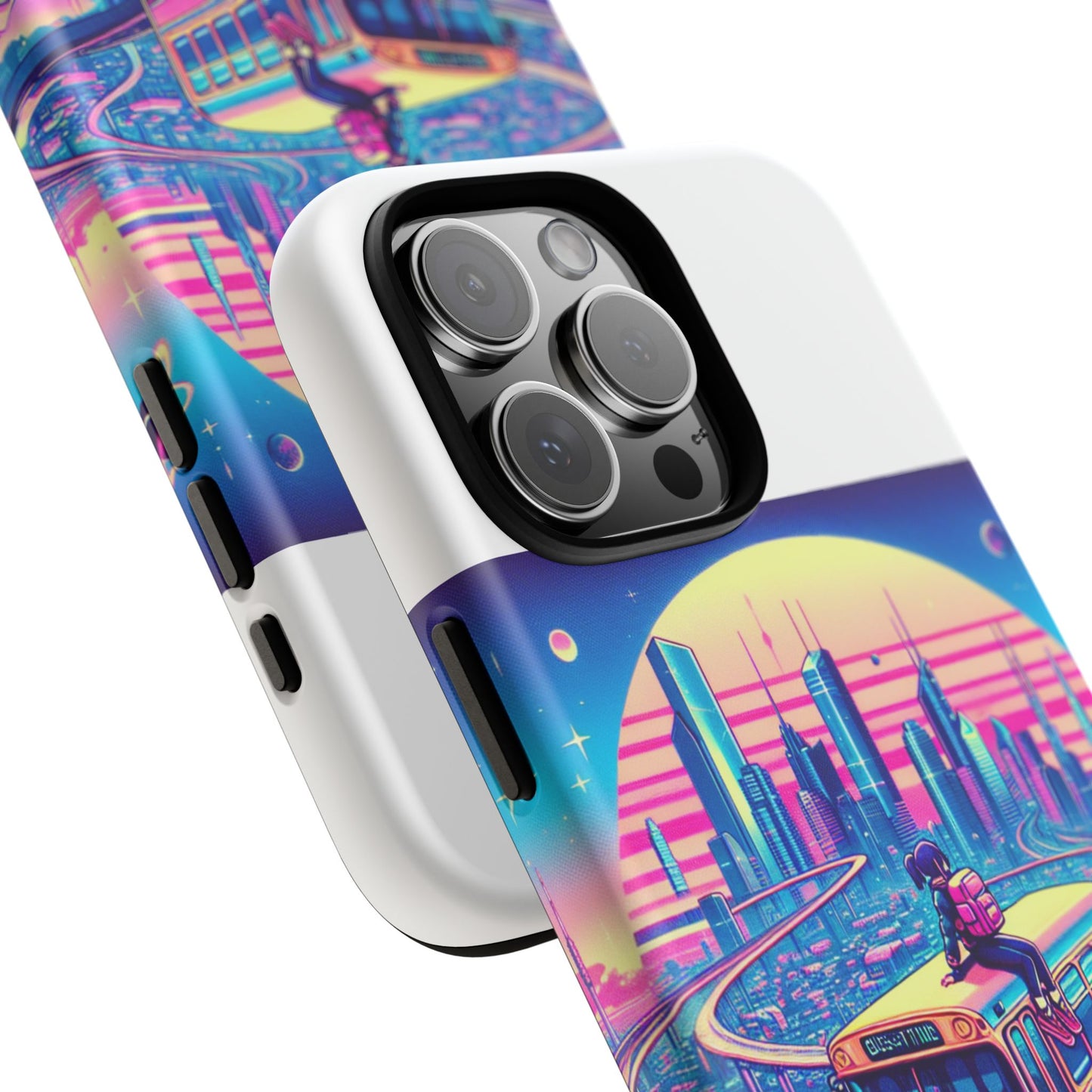 bussin through timelines protective phone case for anime lovers, durable 3d wrap design, shock absorbent tpu silicone, uv protected, stylish accessory for smartphones