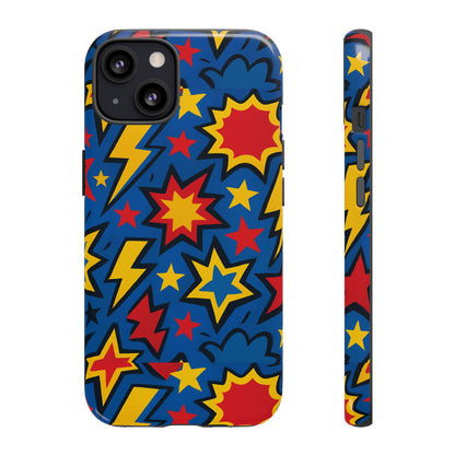 Vibrant 3D Superhero Design Protective Phone Case for Fun Retro Style and Unique Expression Compatible with iPhone 13, 14, 15 & 16 – All Models Including Pro, Pro Max & Plus