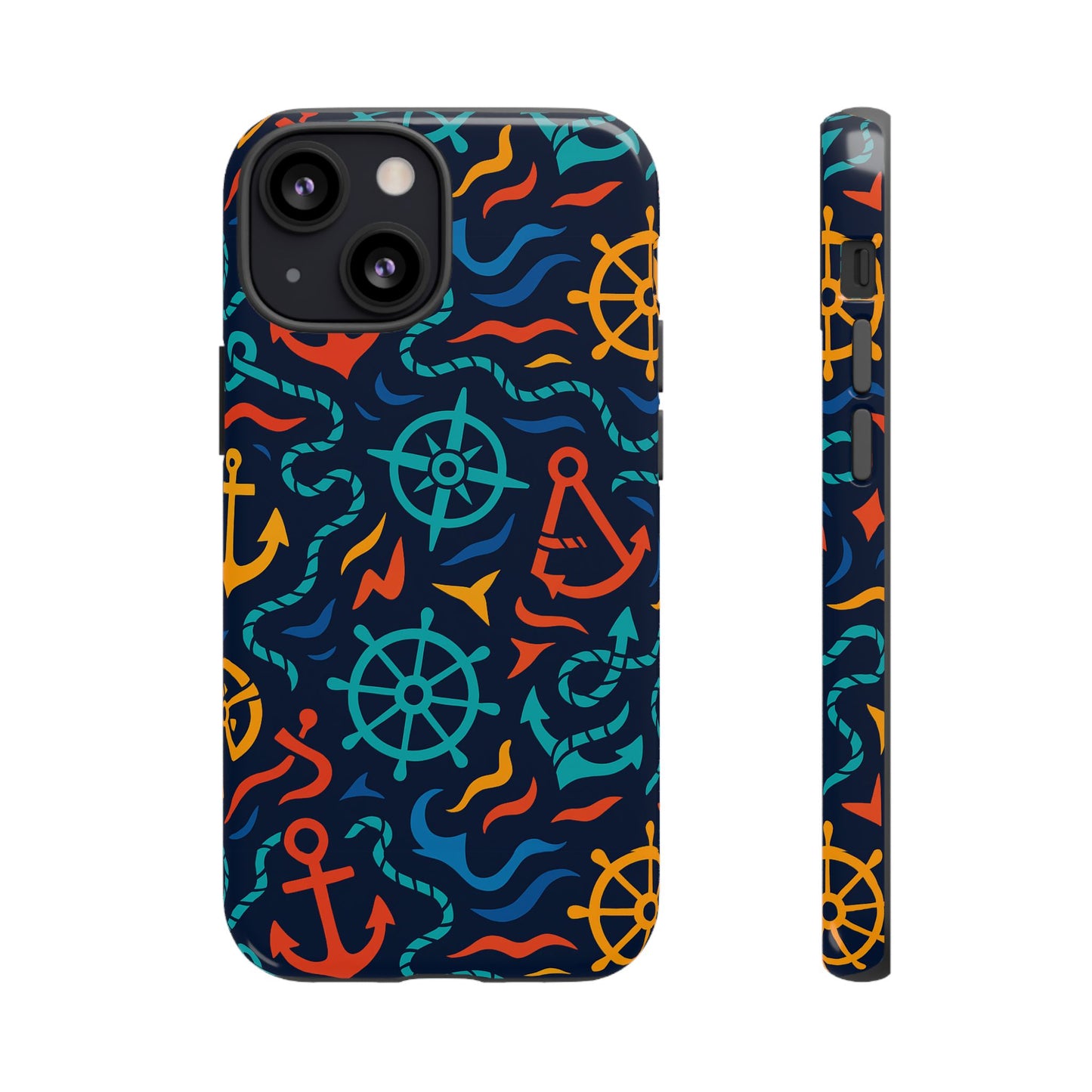 nautical multicolor protective phone case with 3d wrap design for unique style and self-expression compatible with iphone 13, 14, 15 & 16 – all models including pro, pro max & plus