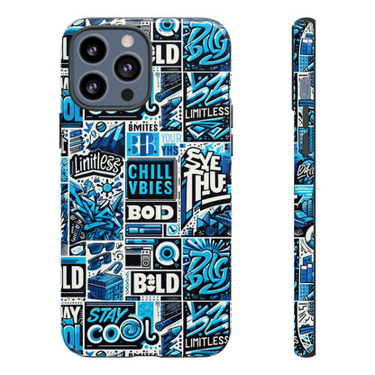 Blue Pattern Image 9 Phone Case for Smartphone Protection with 3D Wrap Design and Shock Absorption in Glossy or Matte Finish