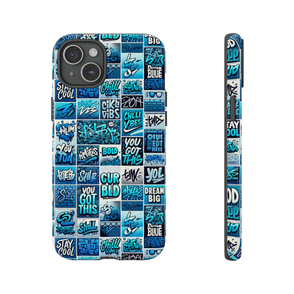 Vibrant Blue 3D Wrap Protective Phone Case Featuring Retro Alphabet Design for Stylish Smartphone Protection Compatible with iPhone 13, 14, 15 & 16 – all models including Pro, Pro Max & Plus