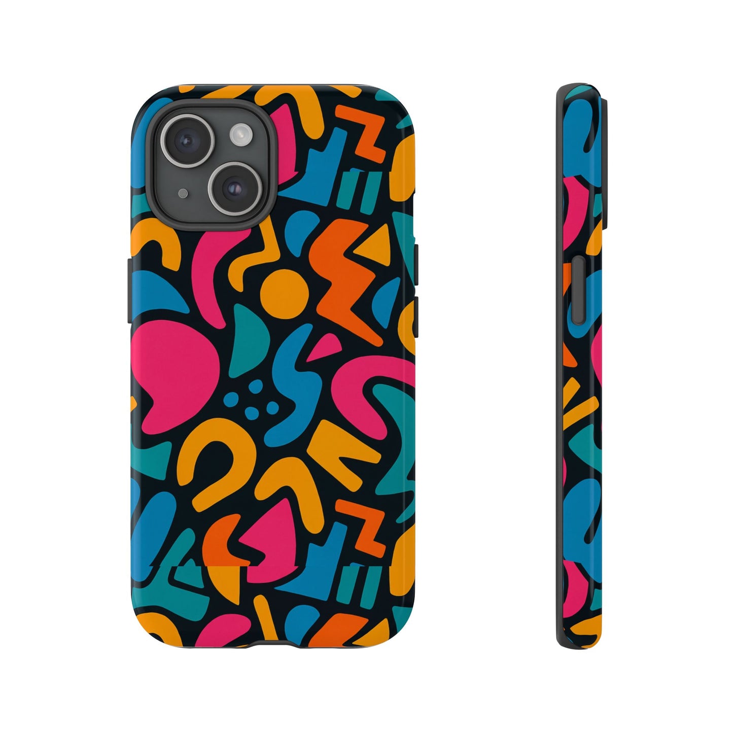 vibrant multicolour abstract 3d wrap phone case for stylish protection, unisex smartphone cover, compatible with iphone 13, 14, 15 & 16 – all models including pro, pro max & plus