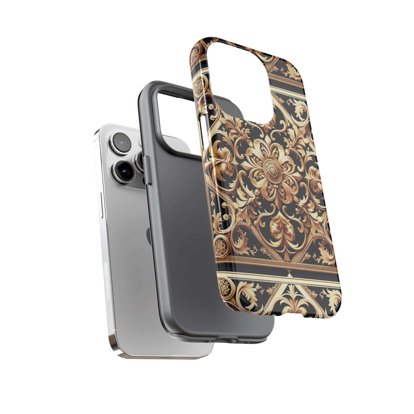 pattern image 5 vibrant anime comic style shockproof phone case with ornate baroque design compatible with iphone 13, 14, 15 & 16 – all models including pro, pro max & plus