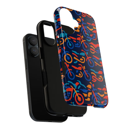 Vibrant 3D Multicolour Motorcycle Pattern Protective Phone Case for Creative Individuals – Stylish Protection Compatible with iPhone 13, 14, 15 & 16 – All Models Including Pro, Pro Max & Plus