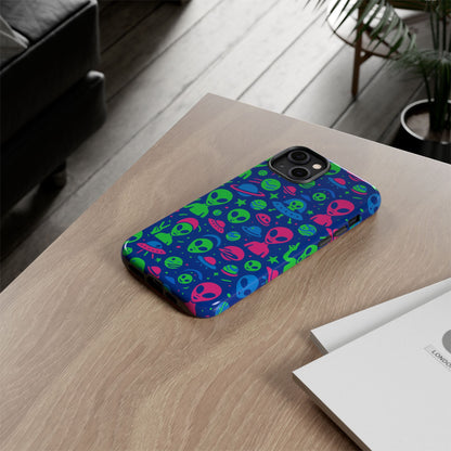 Vibrant Multicolour Alien 3D Wrap Phone Case in Retro Anime Style for Stylish Protection Compatible with iPhone 13, 14, 15 & 16 – all models including Pro, Pro Max & Plus