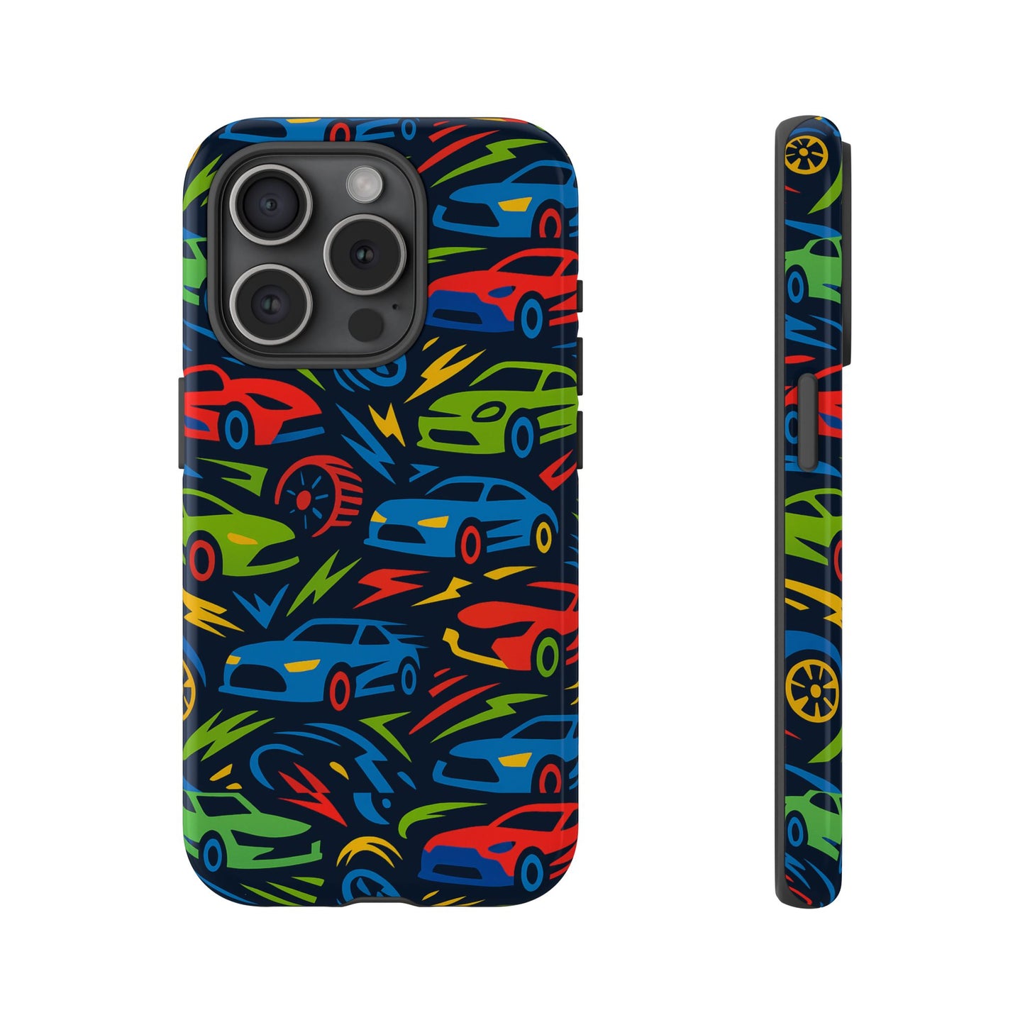 vibrant 3d car design protective phone case – fun retro style for kids and adults – stylish protection – compatible with iphone 13, 14, 15 & 16 – all models including pro, pro max & plus