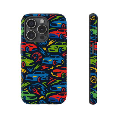 Vibrant 3D Car Design Protective Phone Case – Fun Retro Style for Kids and Adults – Stylish Protection – Compatible with iPhone 13, 14, 15 & 16 – all models including Pro, Pro Max & Plus
