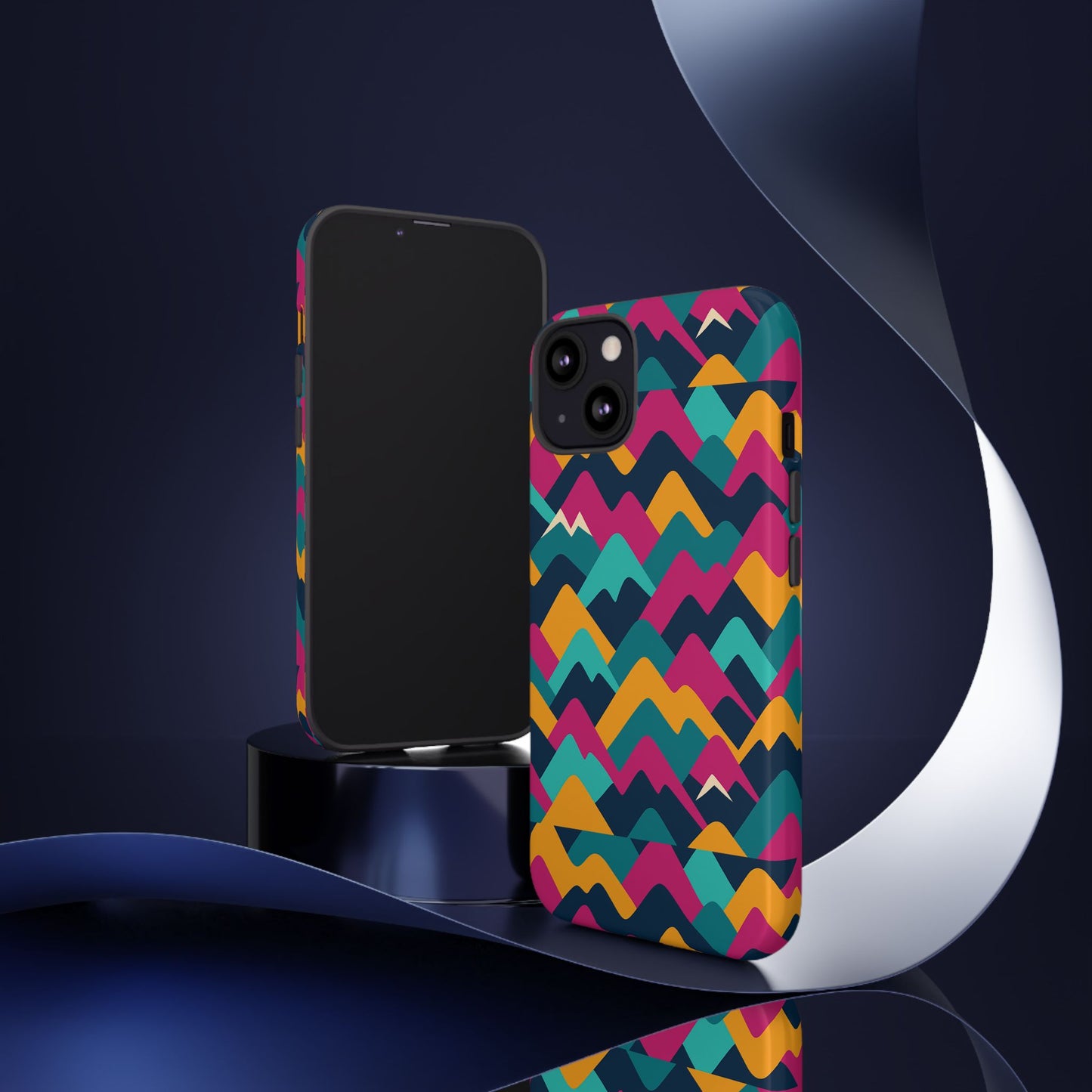 vibrant 3d geometric protective phone case for unisex, stylish smartphone accessory with playful design, compatible with iphone 13, 14, 15 & 16 – all models including pro, pro max & plus
