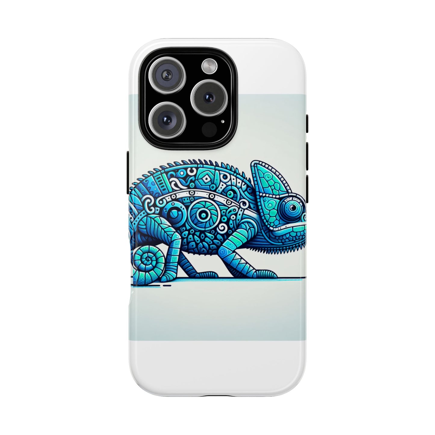 vibrant 3d chameleon print glossy phone case for eye-catching protection compatible with iphone 13, 14, 15 & 16 – all models including pro, pro max & plus