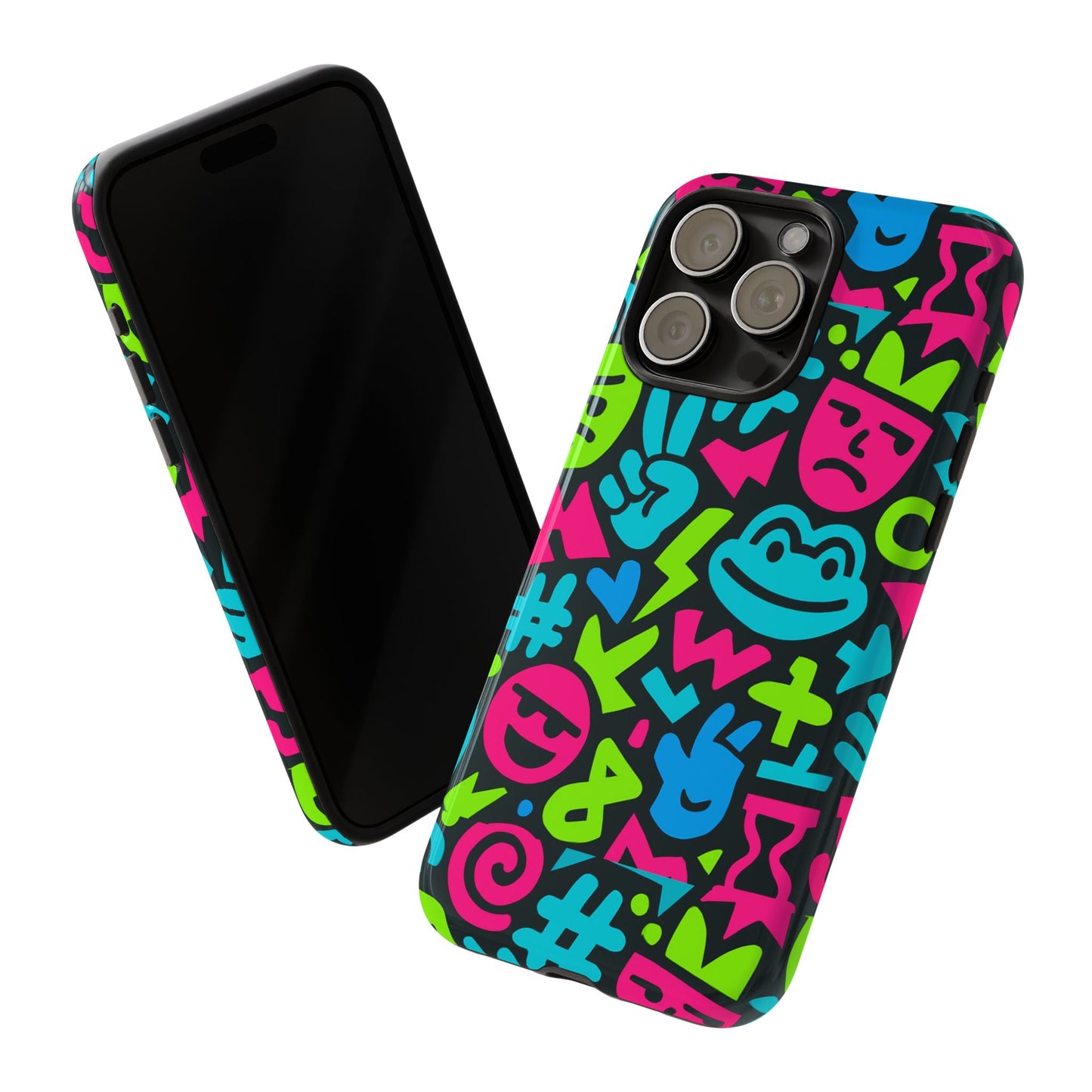 vibrant emoji pattern protective phone case colourful 3d design stylish protection for unisex smartphones compatible with iphone 13, 14, 15 & 16 – all models including pro, pro max & plus