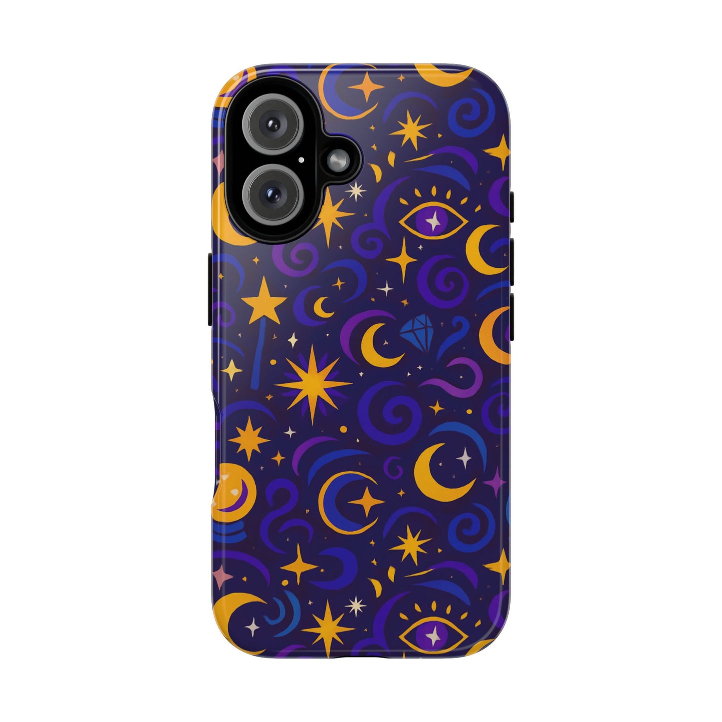 vibrant 3d cosmic design phone case for stylish protection with multicolour stars and swirls compatible with iphone 13, 14, 15 & 16 – all models including pro, pro max & plus
