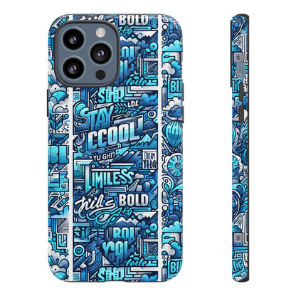 Vibrant Artistic 3D Wrap Phone Case in Blue for Trendsetters – Stylish Protection Compatible with iPhone 13, 14, 15 & 16 – All Models Including Pro, Pro Max & Plus