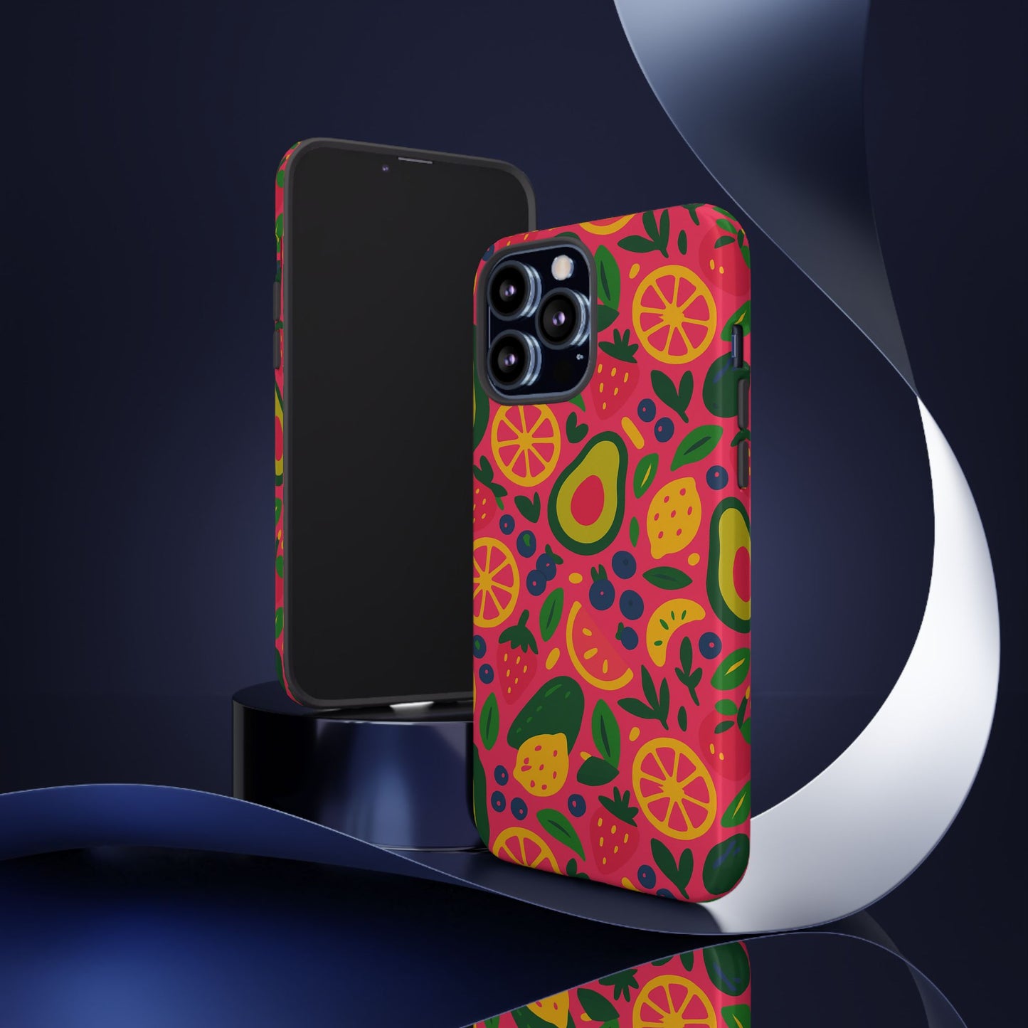 vibrant 3d fruit pattern protective phone case - playful accessory for individuality and stylish protection compatible with iphone 13, 14, 15 & 16 – all models including pro, pro max & plus