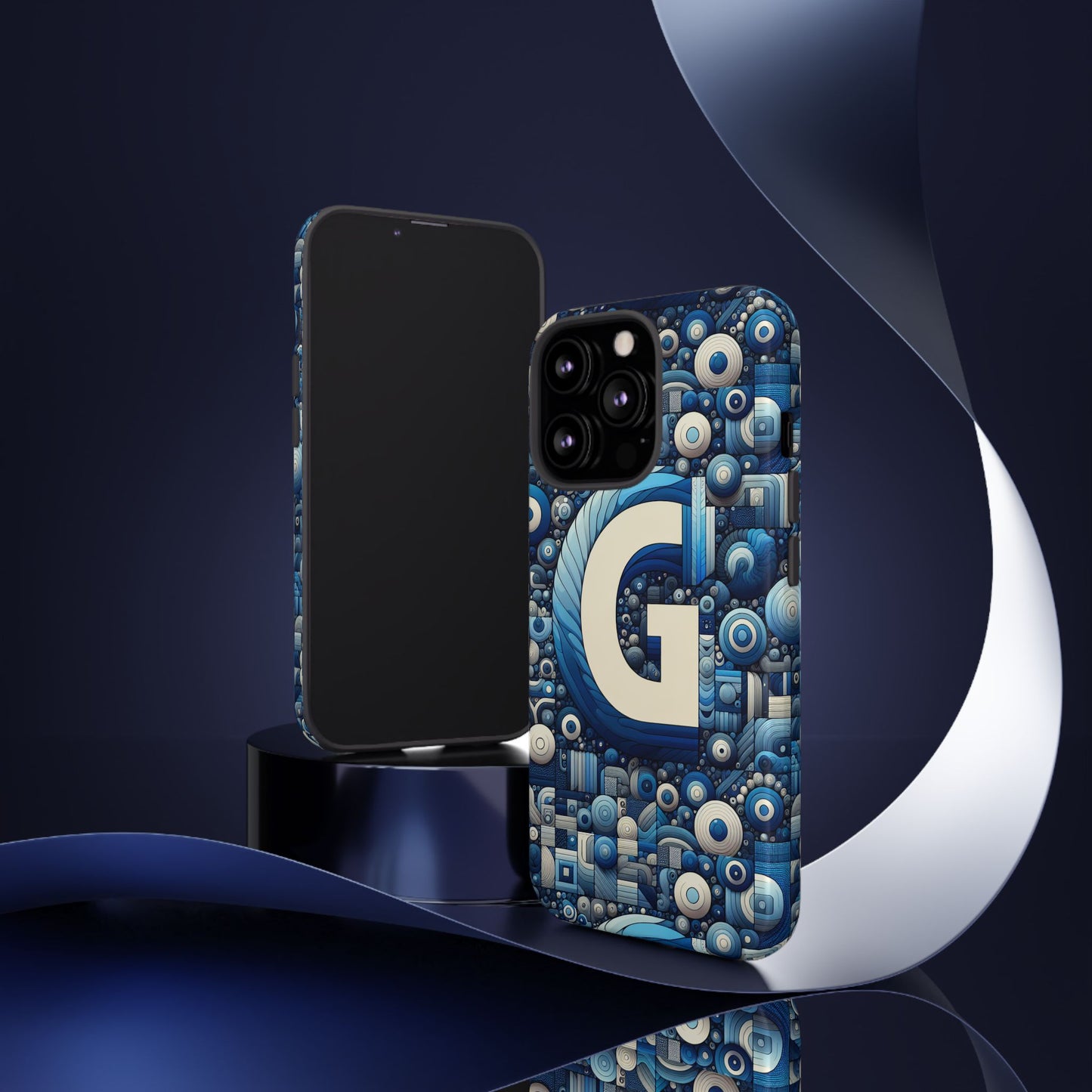 blue alphabet g phone case for iphone and android shockproof protective cover with 3d wrap design and uv protection