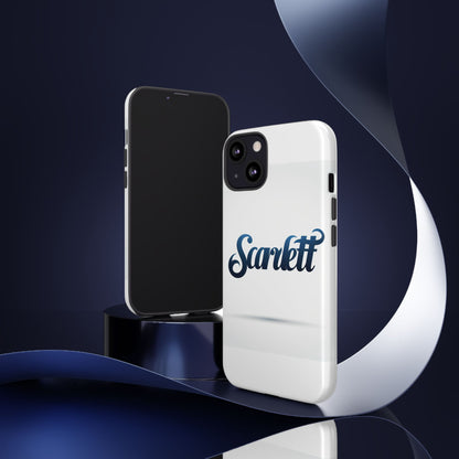 Vibrant 3D Wrap Protective Phone Case with Blue Script Design – Unique Fashion Accessory – Compatible with iPhone 13, 14, 15 & 16 – all models including Pro, Pro Max & Plus