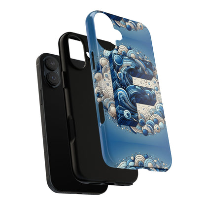 Blue Alphabet F Phone Case for iPhone and Android Durable Shockproof Cover with 3D Wrap Design and UV Protection
