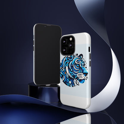 Vibrant 3D Wrap Protective Phone Case with Unique Blue Lion Design for Stylish Expression and Fun Accessories Compatible with iPhone 13, 14, 15 & 16 – all models including Pro, Pro Max & Plus