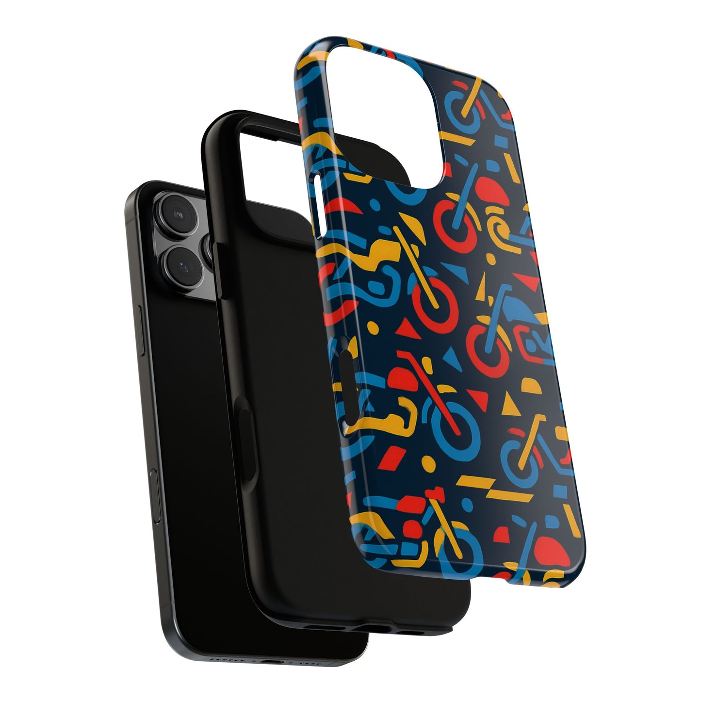 multicolour motorcycle phone case – vibrant art design for stylish protection – compatible with iphone 13, 14, 15 & 16 – all models including pro, pro max & plus