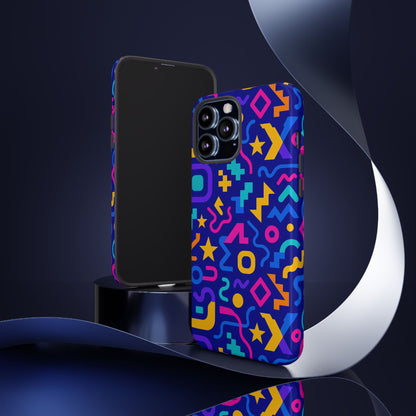 Vibrant Geometric Protective Phone Case with 3D Wrap Design – Playful Accessory for Self-Expression Compatible with iPhone 13, 14, 15 & 16 – all models including Pro, Pro Max & Plus