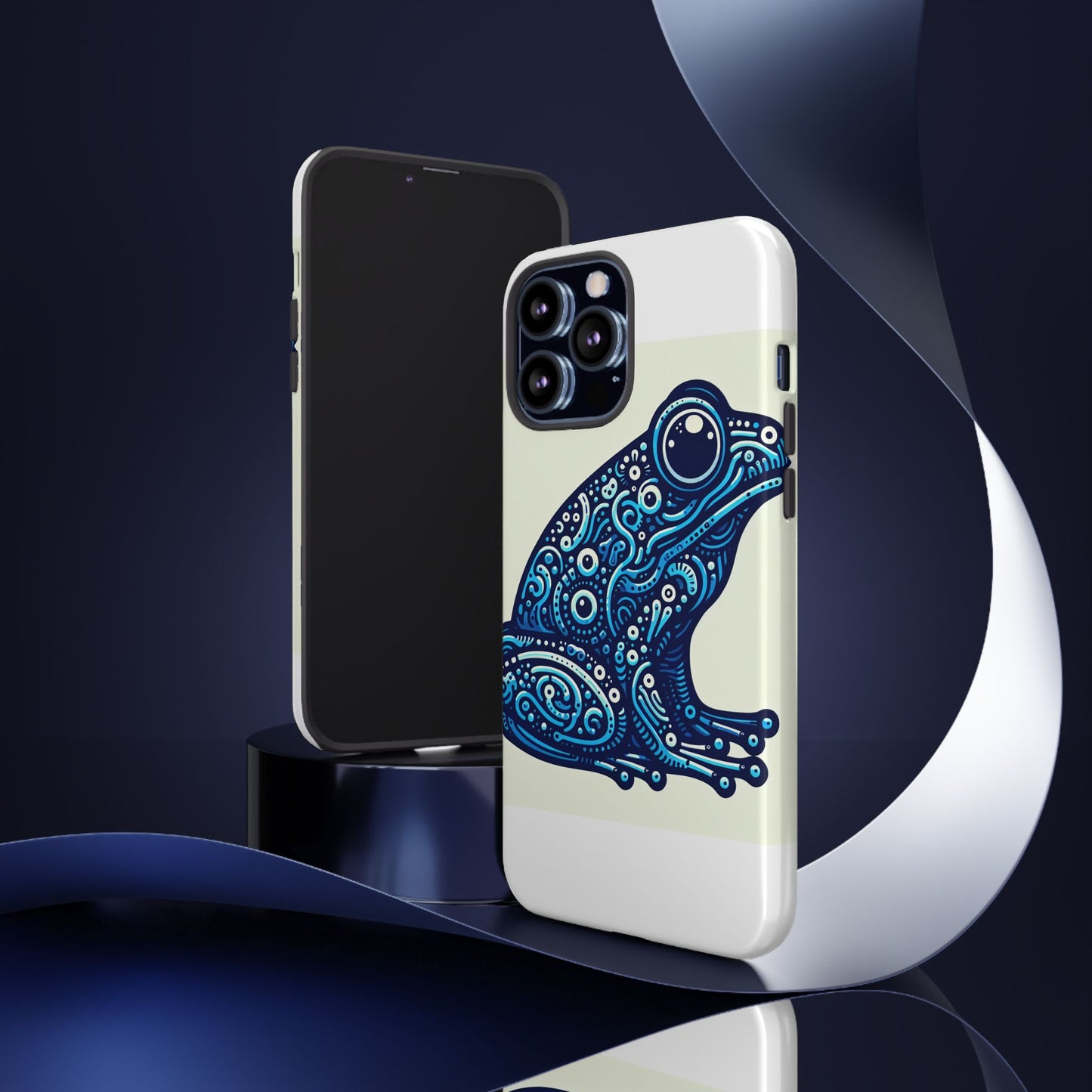 vibrant 3d blue frog design protective phone case for trendsetters – stylish protection compatible with iphone 13, 14, 15 & 16 – all models including pro, pro max & plus