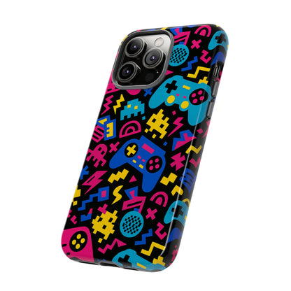 Vibrant Retro Gaming Phone Case with 3D Design for Stylish Protection Compatible with iPhone 13, 14, 15 & 16 – all models including Pro, Pro Max & Plus