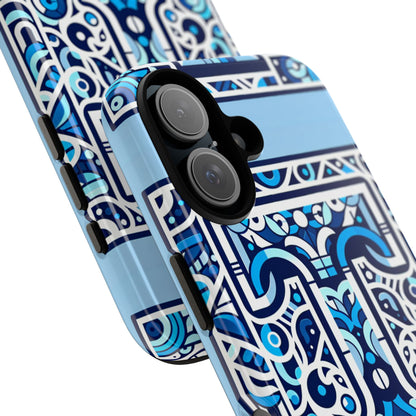 Blue Alphabet T Phone Case with 3D Wrap Shock Absorption and UV Protection for Kids and Teens