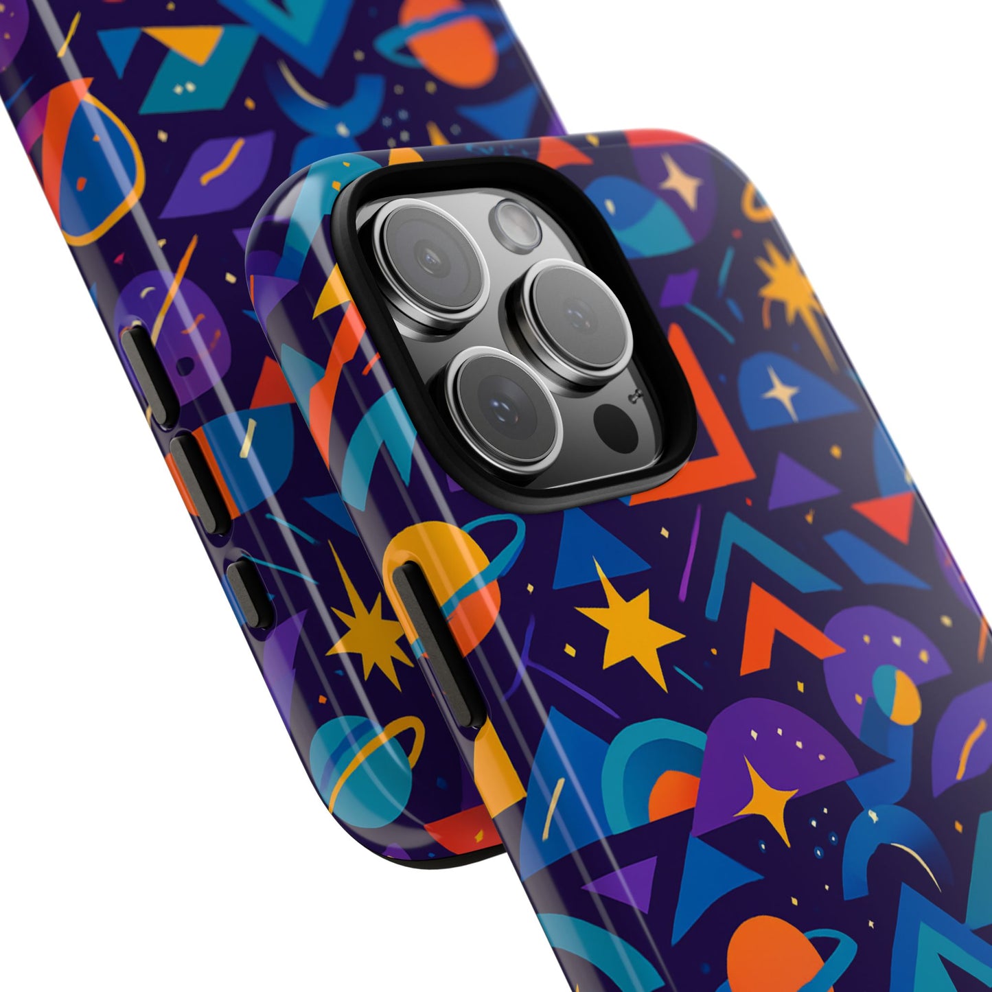 vibrant geometric 3d wrap protective phone case for unique accessories lovers compatible with iphone 13, 14, 15 & 16 – all models including pro, pro max & plus