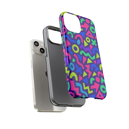 Vibrant Geometric 3D Wrap Protective Phone Case for Men and Women Stylish Accessory Compatible with iPhone 13, 14, 15 & 16 – all models including Pro, Pro Max & Plus