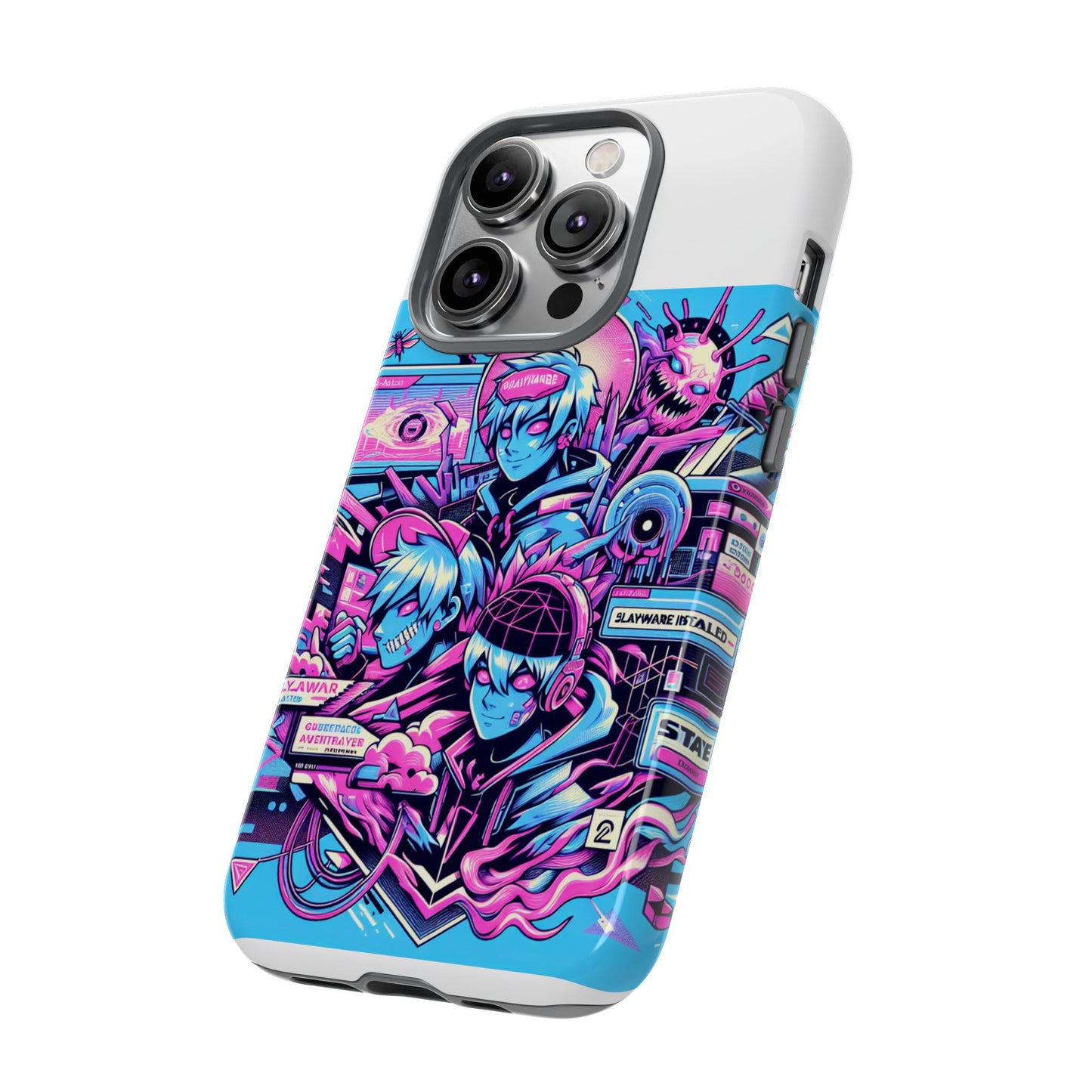 slayware installed protective phone case with 3d wrap design for anime and comic culture lovers
