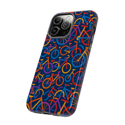 Multicolour 3D Bicycle Pattern Protective Phone Case Stylish Design for Creative Individuals Compatible with iPhone 13, 14, 15 & 16 – all models including Pro, Pro Max & Plus