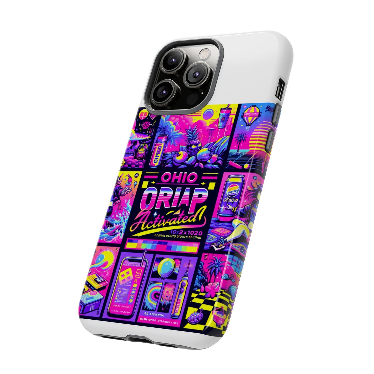 ohio drip activated protective phone case with 3d wrap design, uv protection, durable tpu silicone liner, ideal gift for tech enthusiasts and anime lovers