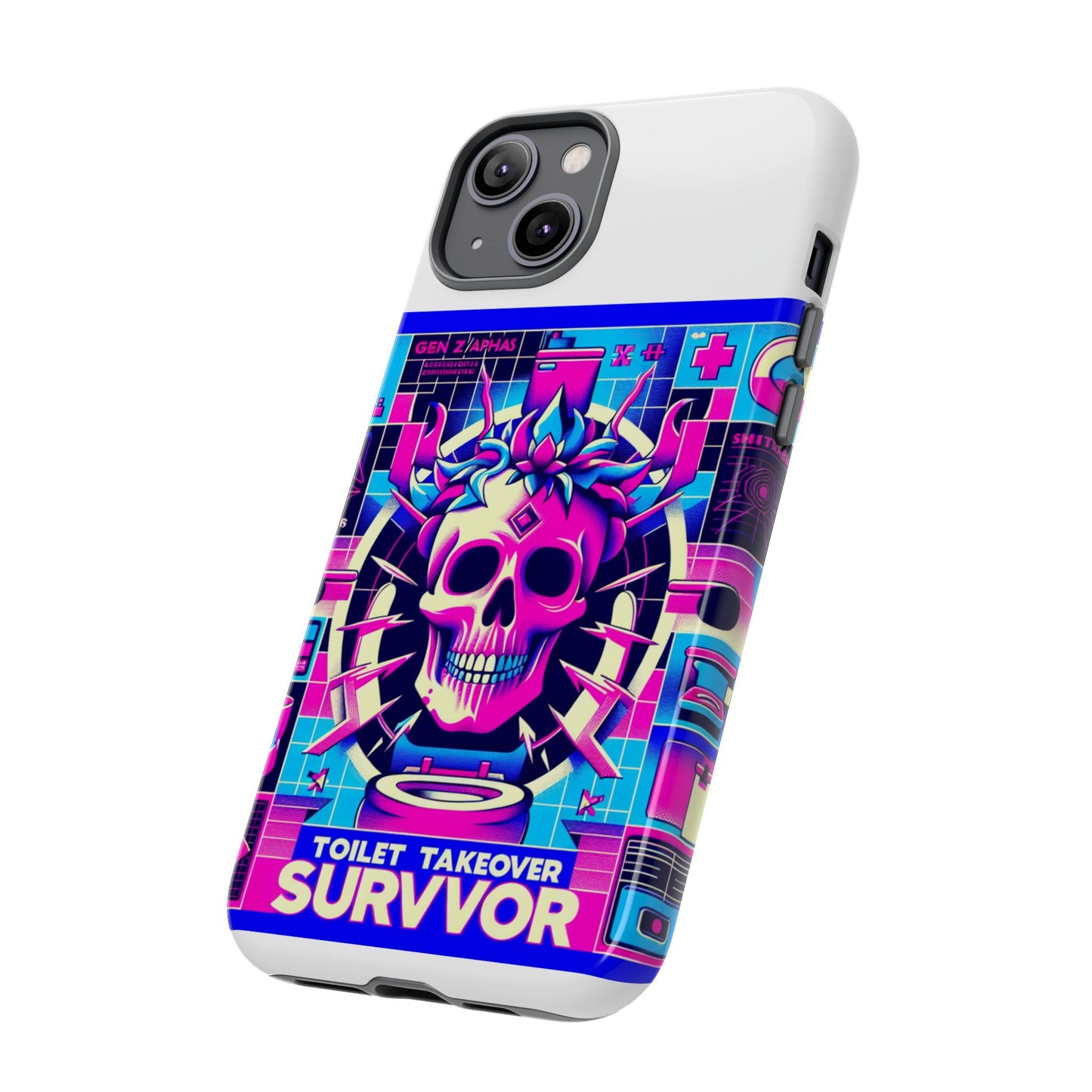 toilet takeover survivor 3d wrap protective phone case for anime and comic fans, shock absorbing tpu silicone, uv protected, stylish design, gift for birthdays and holidays