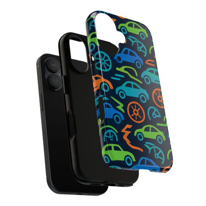 Vibrant 3D Car Design Protective Phone Case for Kids and Teens - Playful Multicolour Style - Stylish Protection for Everyday Use - Compatible with iPhone 13, 14, 15 & 16 – all models including Pro, Pro Max & Plus