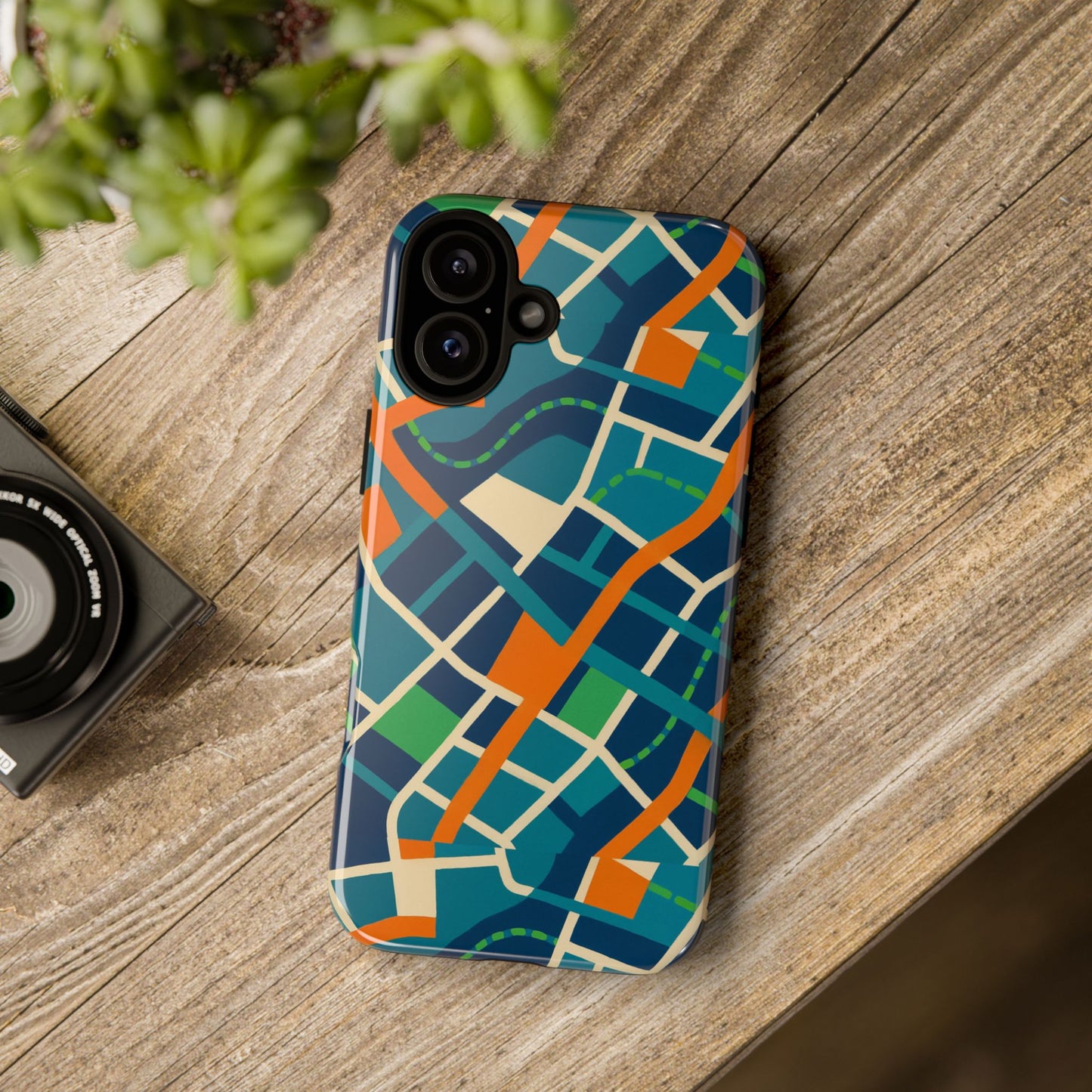multicolour abstract geometric phone case for stylish protection compatible with iphone 13, 14, 15 & 16 – all models including pro, pro max & plus