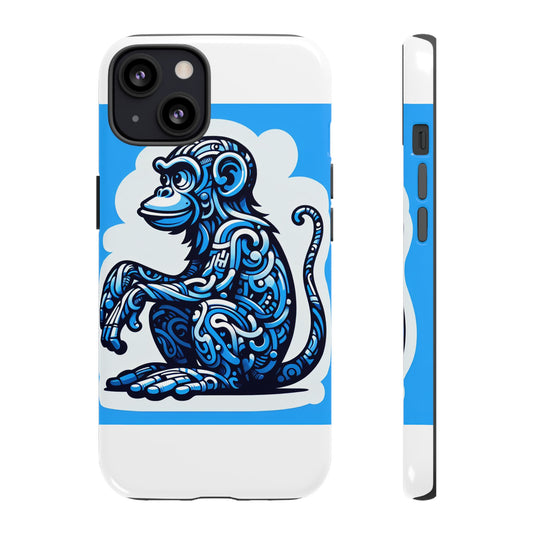 Vibrant 3D Monkey Design Phone Case in Blue – Stylish Protection for Smartphones Compatible with iPhone 13, 14, 15 & 16 – All Models Including Pro, Pro Max & Plus